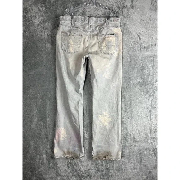 Vintage Y2K Hollister Low Rise Bootcut Mens Jeans 34x32 Thrashed Destroyed Baggy